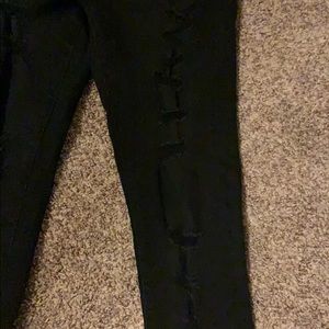 Black Jeggings with holes